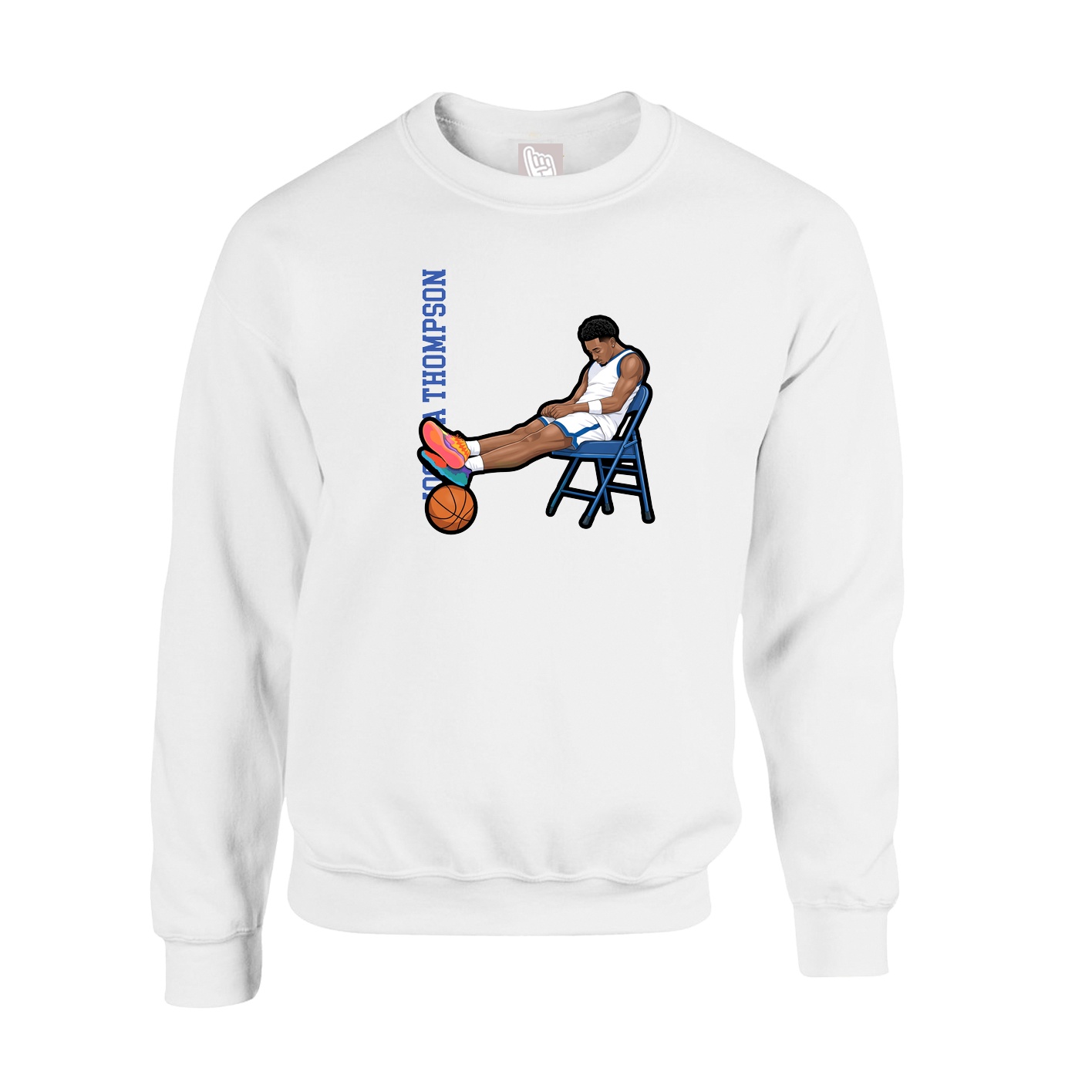 Fleece Crew — Name Vertical in White