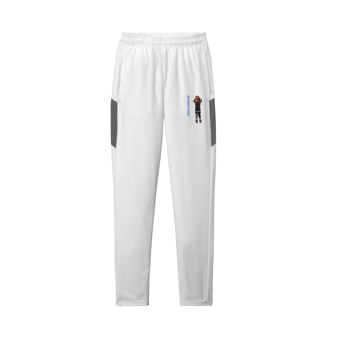 Team Travel Pant — Name Vertical in White/Grey