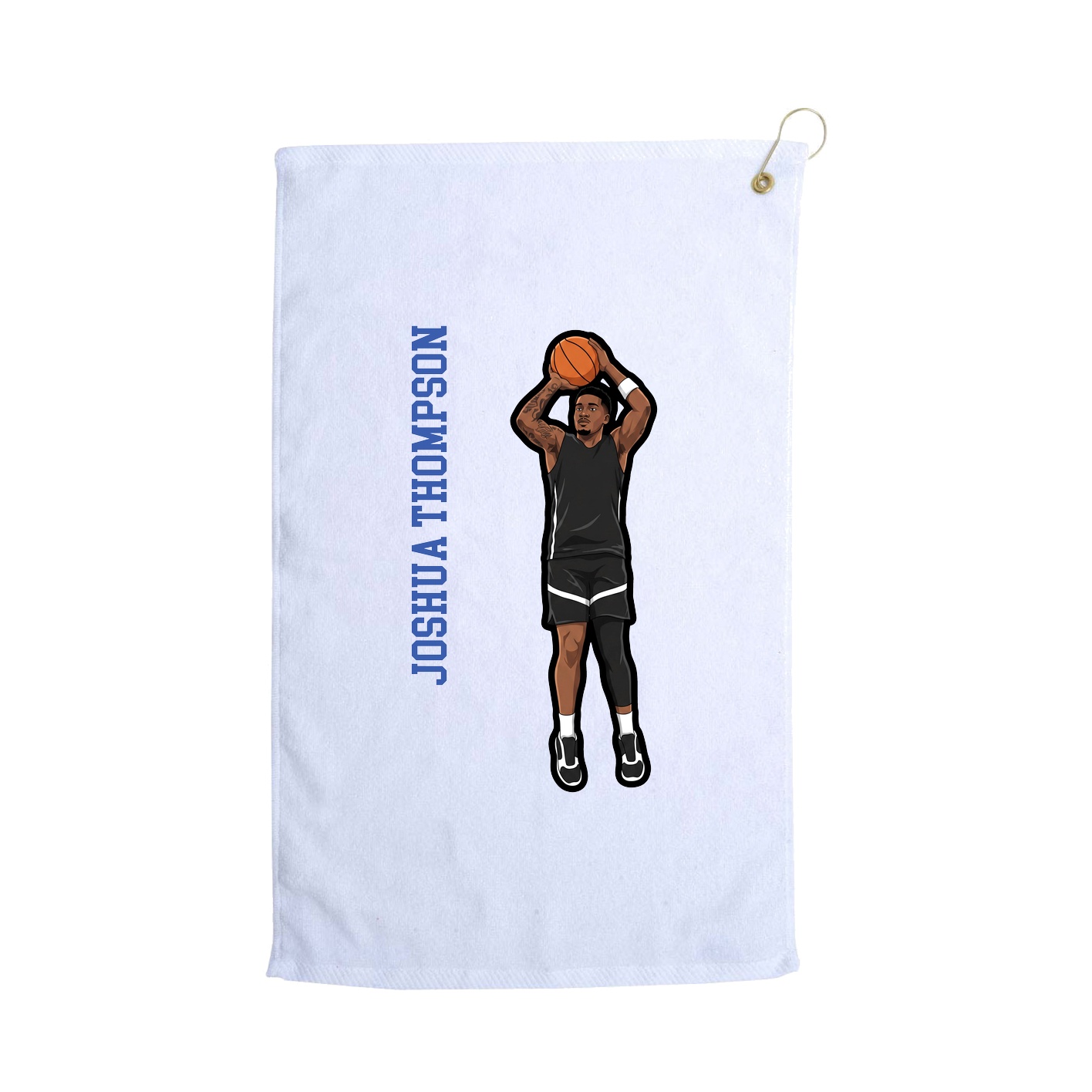 Golf Towel — Name Vertical in White