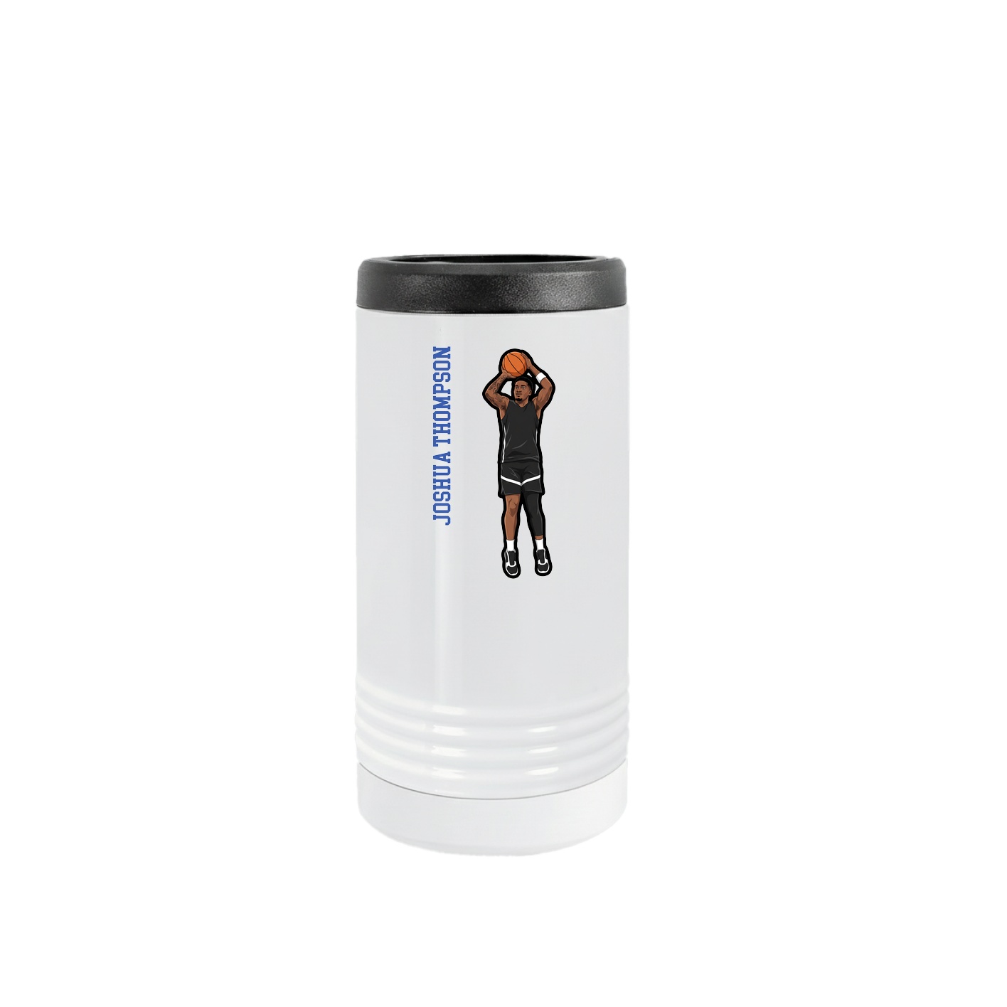 Slim Beverage Holder — Name Vertical in White