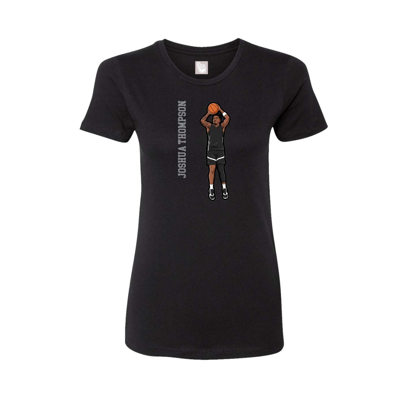 Womens Tee — Name Vertical in Black