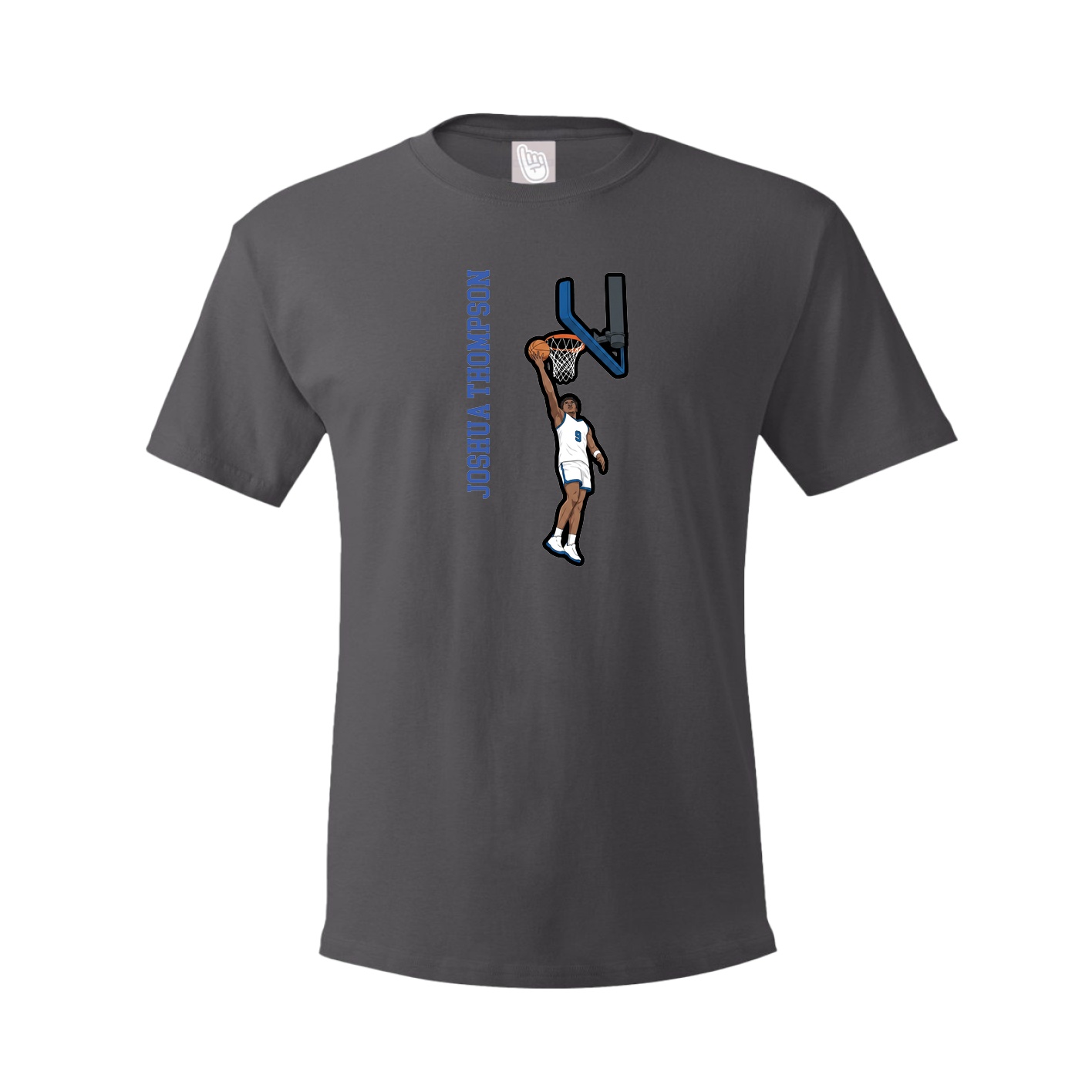 Youth Tee — Name Vertical in Grey