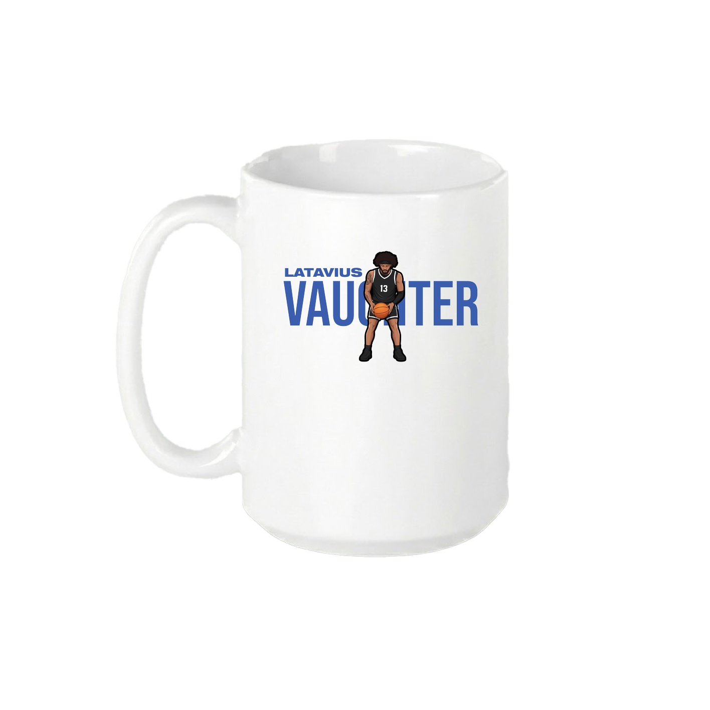 15oz Coffee Mug — Player Name in White