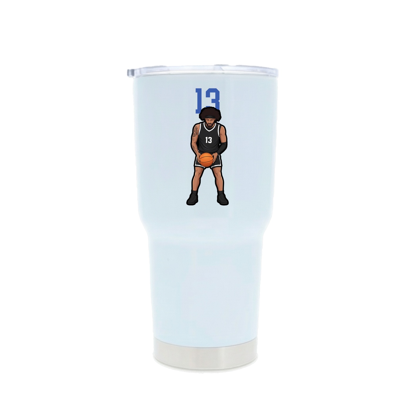 30oz Stainless Steel Tumbler — Number Top in White