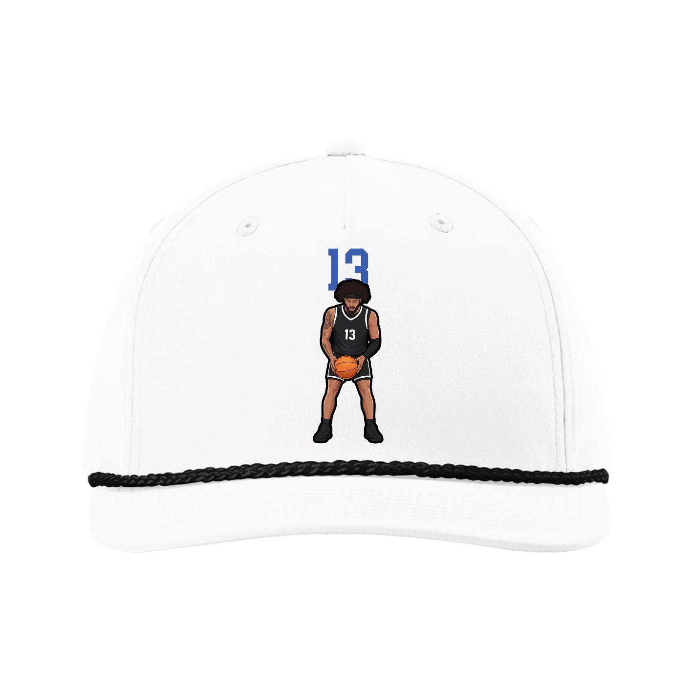 Five-Panel Classic Rope Cap — Number Top in White