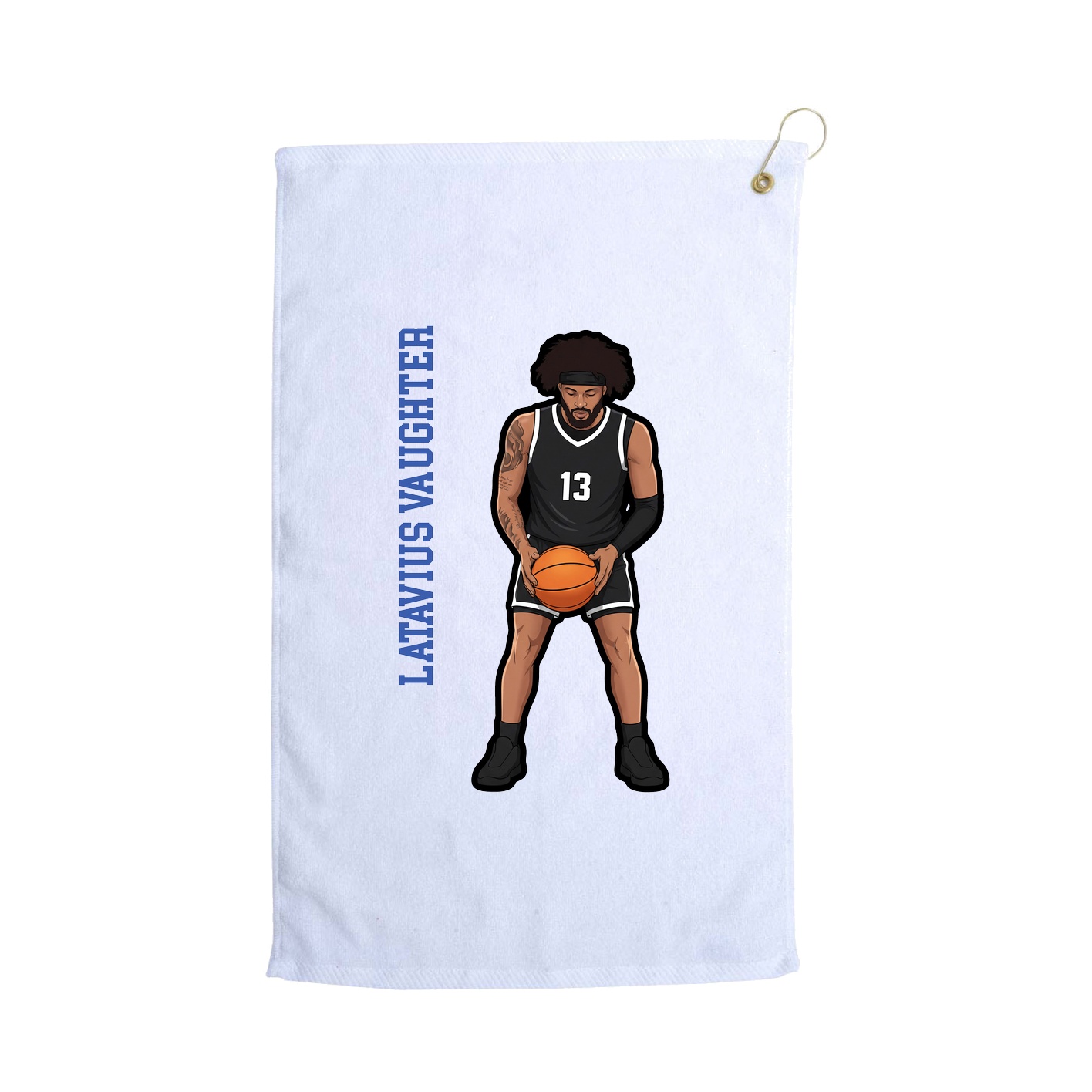 Golf Towel — Name Vertical in White