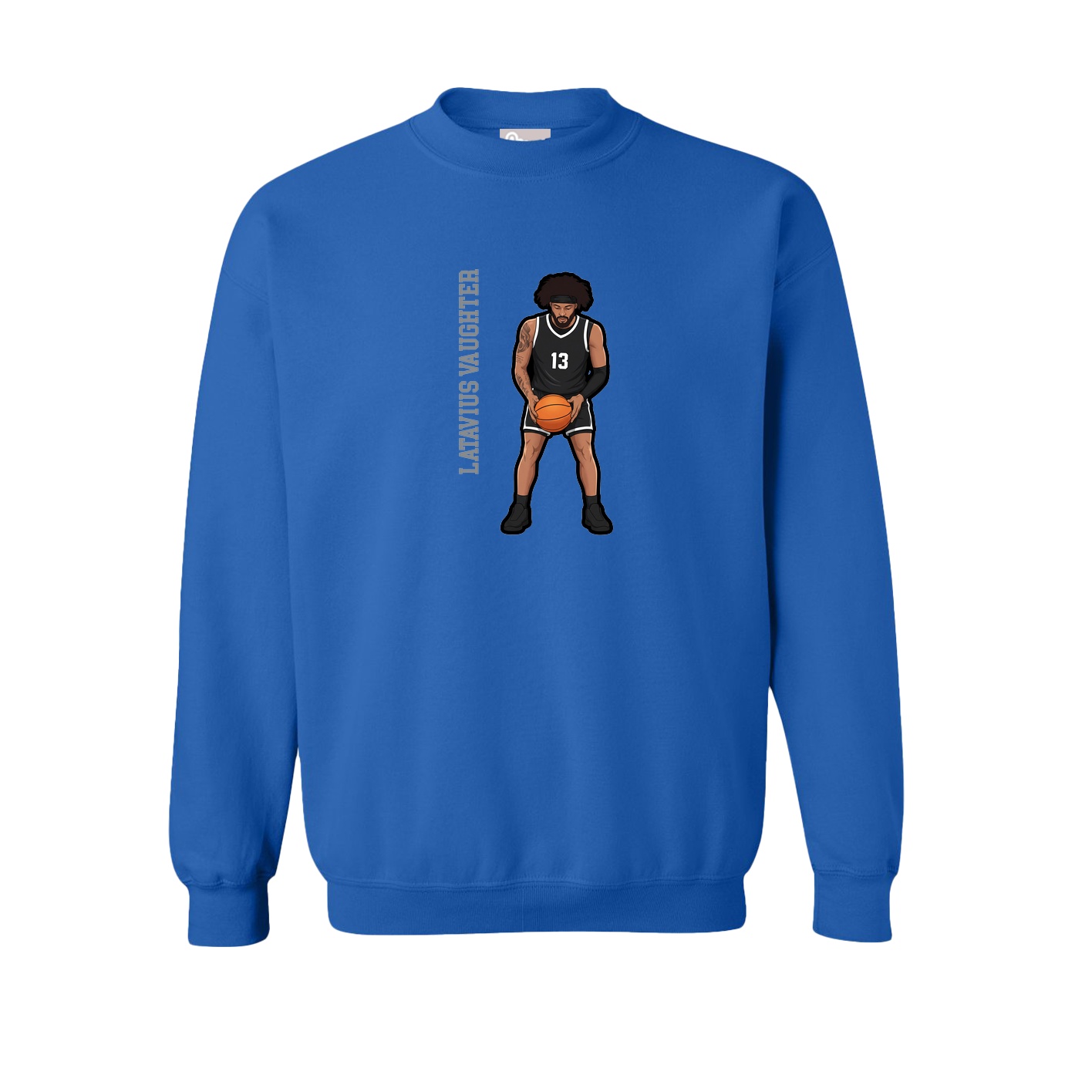 Fleece Crew — Name Vertical in Royal