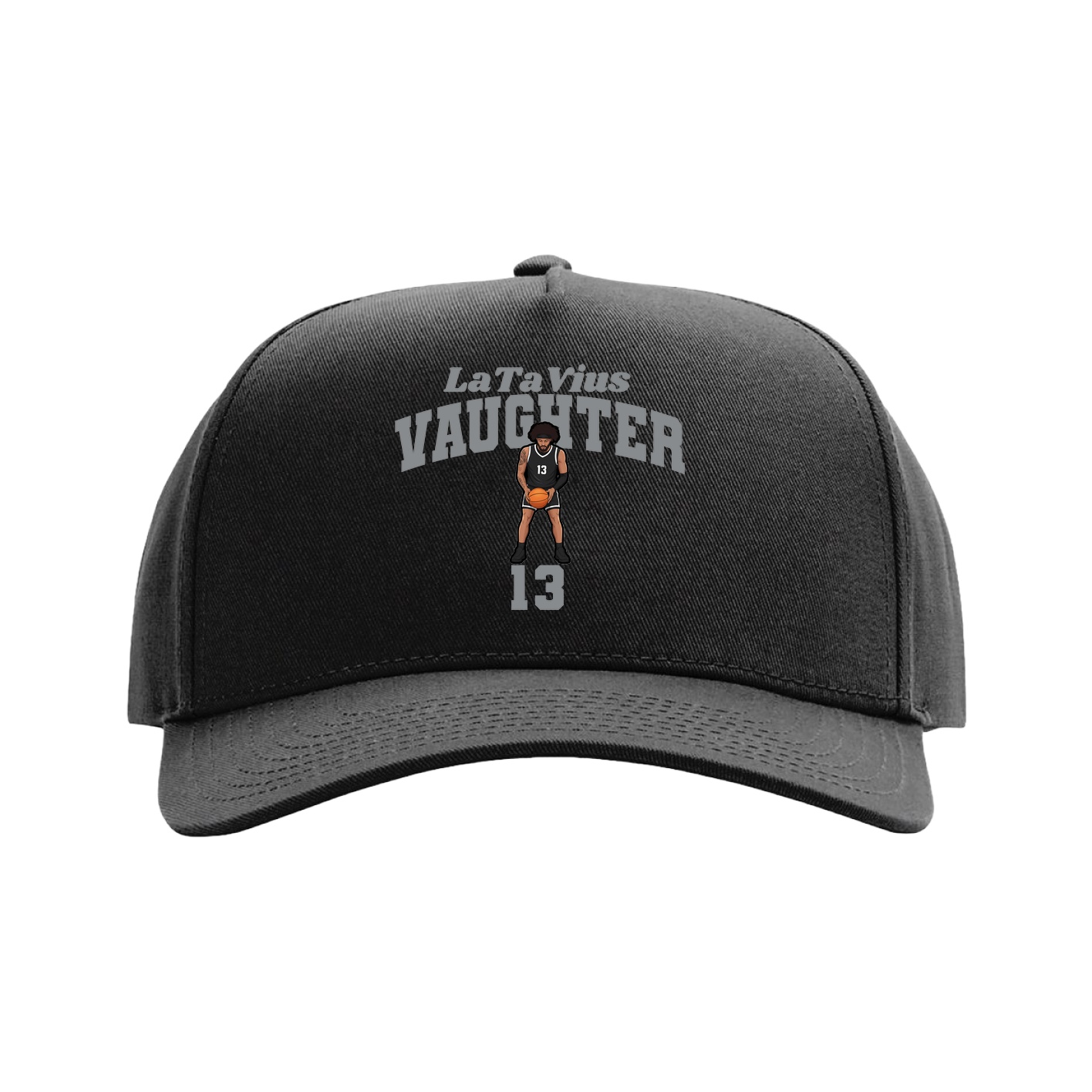 Full Fabric Five-Panel Champ Cap — Signature Arch in Black