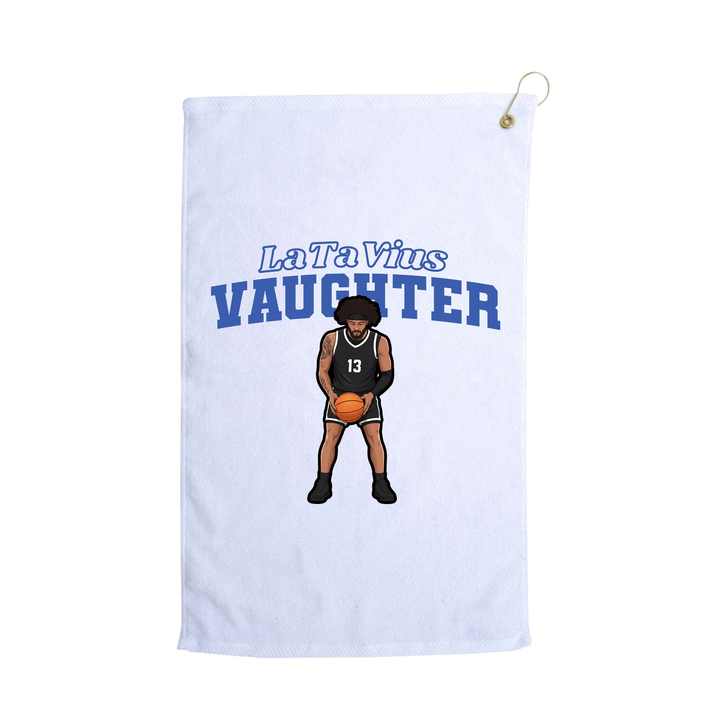 Golf Towel — Name Arch in White
