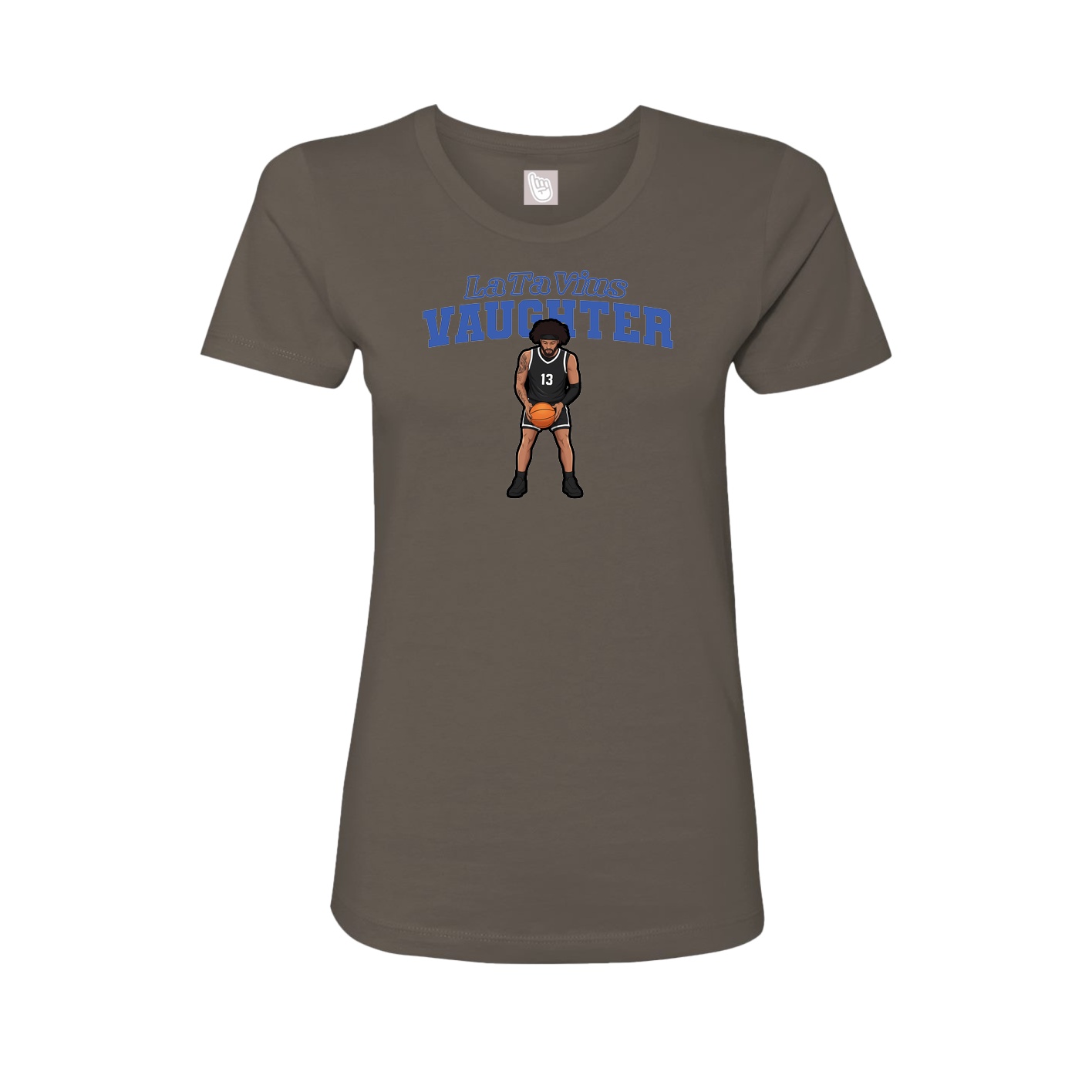 Fitted Women's Tee — Name Arch in Grey