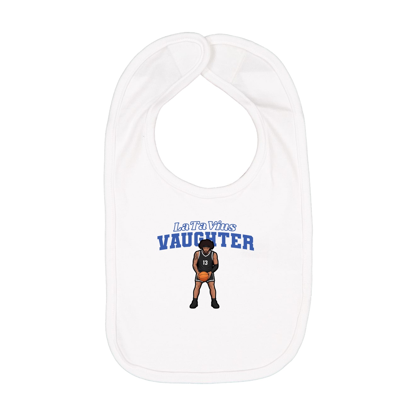 Infant Bib — Name Arch in White