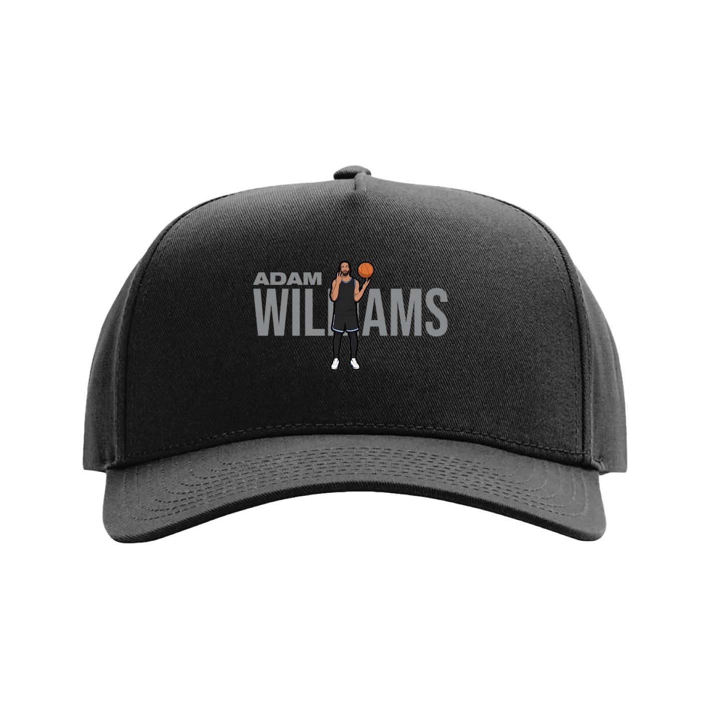 Full Fabric Five-Panel Champ Cap — Player Name in Black