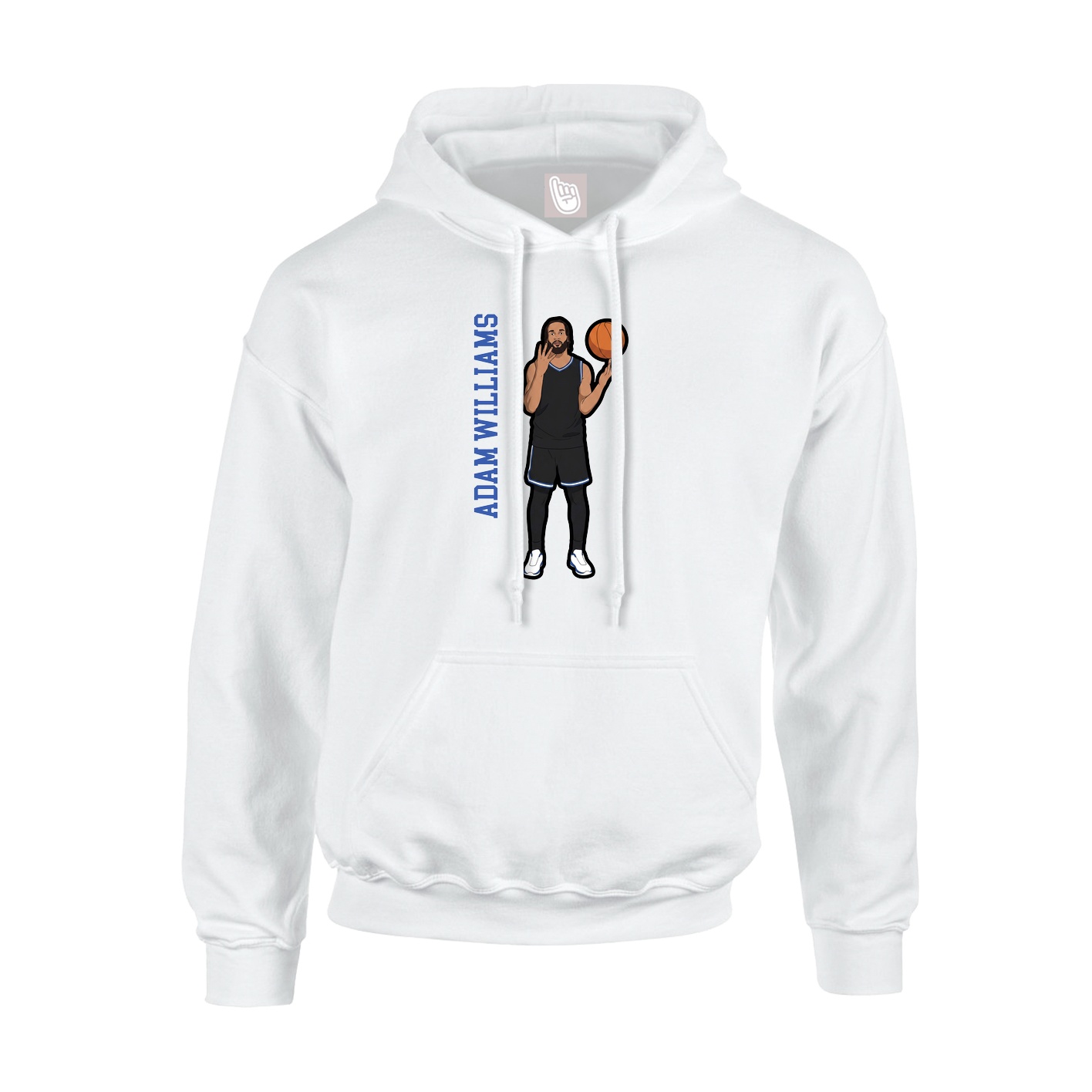 Hoodie — Name Vertical in White