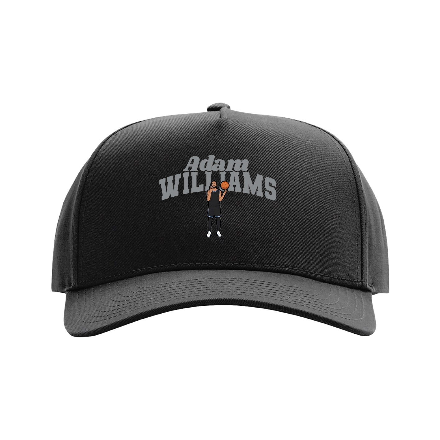 Full Fabric Five-Panel Champ Cap — Signature Arch in Black