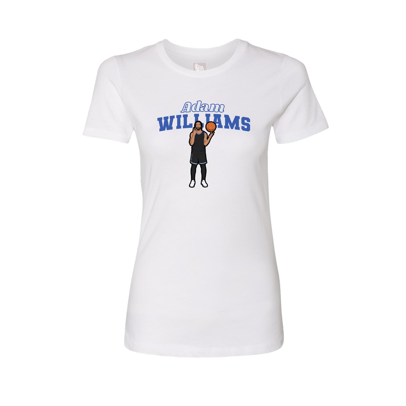 Fitted Women's Tee — Name Arch in White