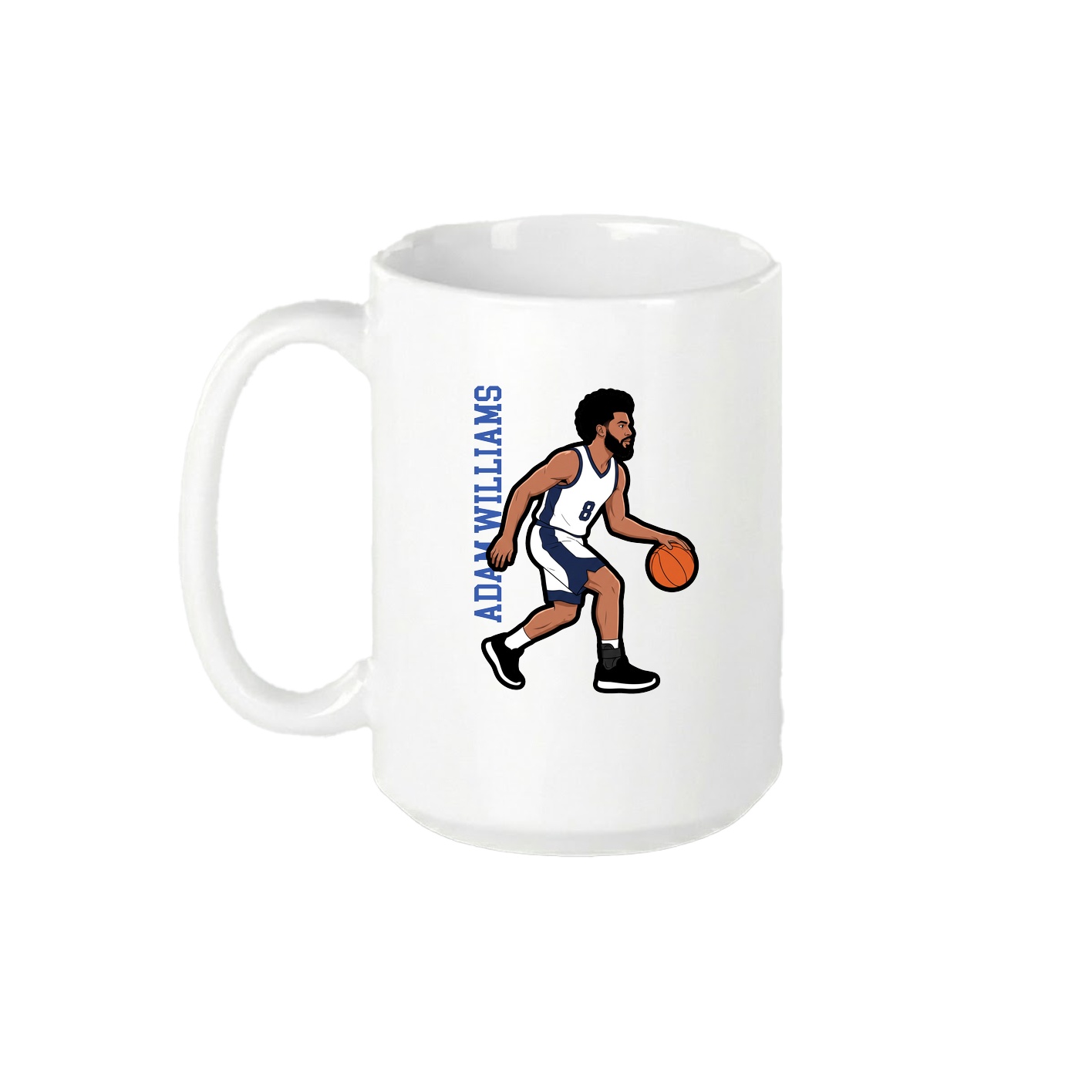 15oz Coffee Mug — Name Vertical in White