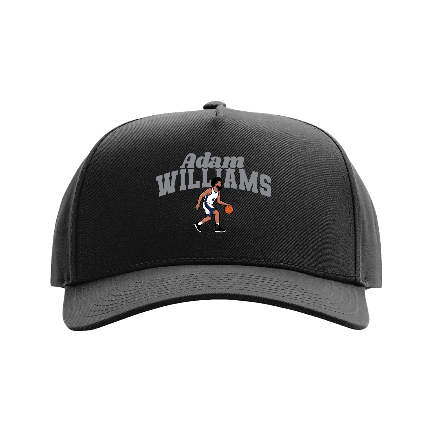 Full Fabric Five-Panel Champ Cap — Signature Arch in Black