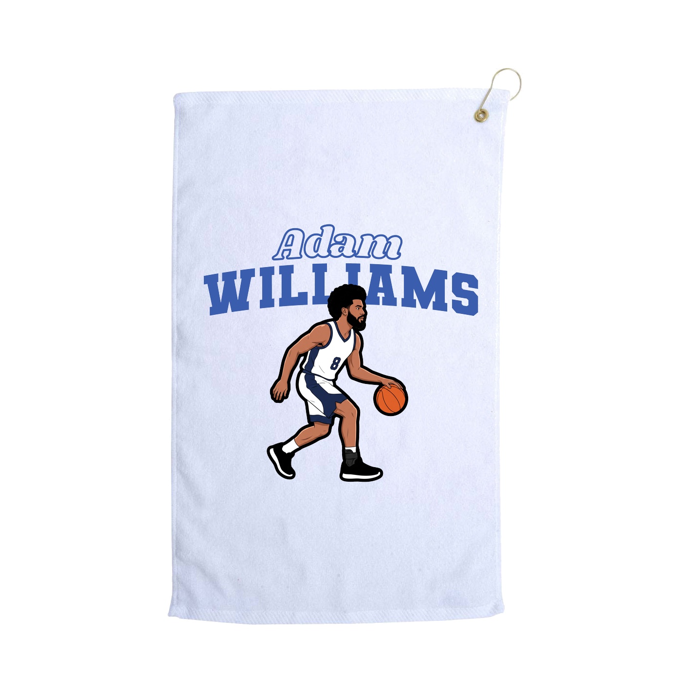 Golf Towel — Name Arch in White