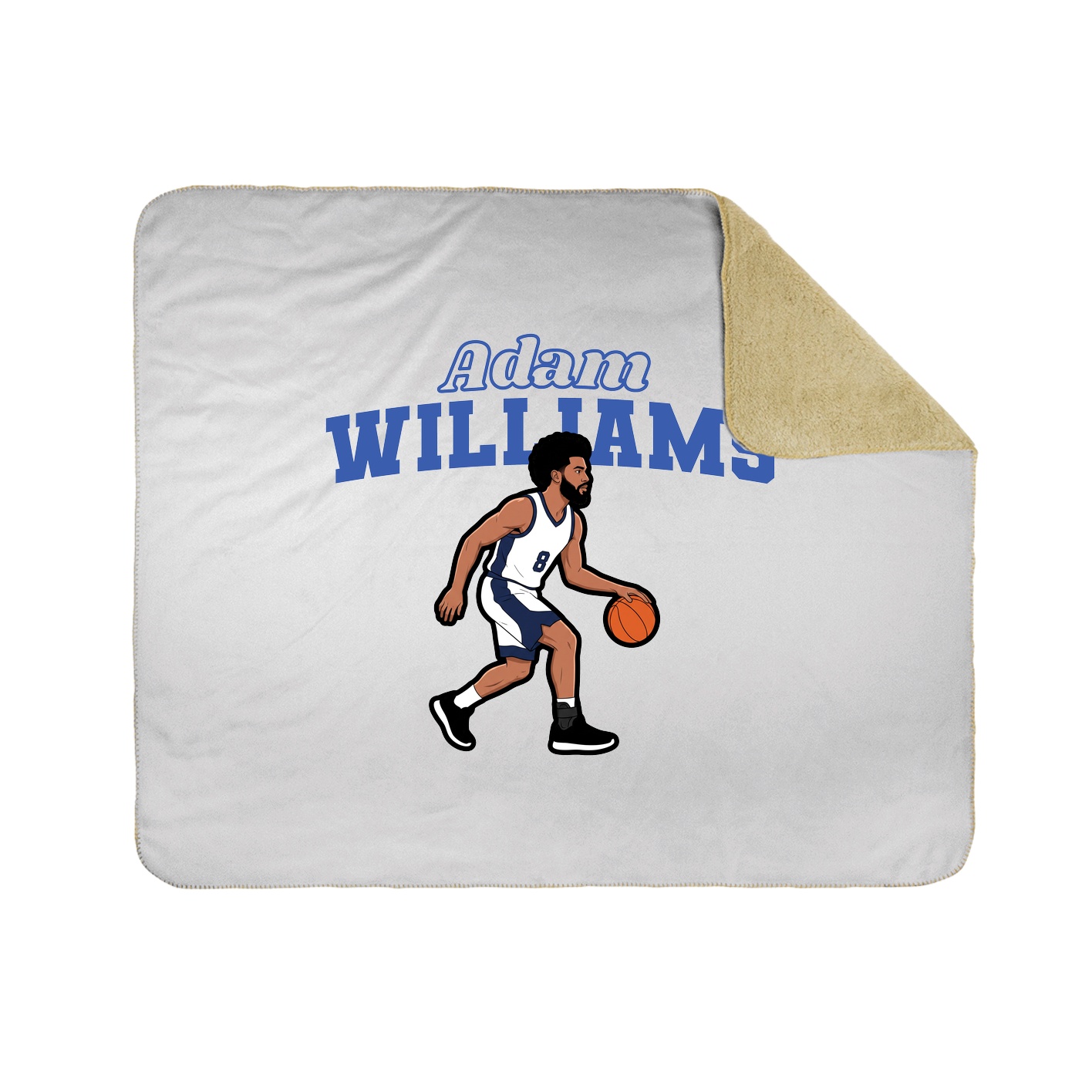 Throw Blanket — Name Arch in White