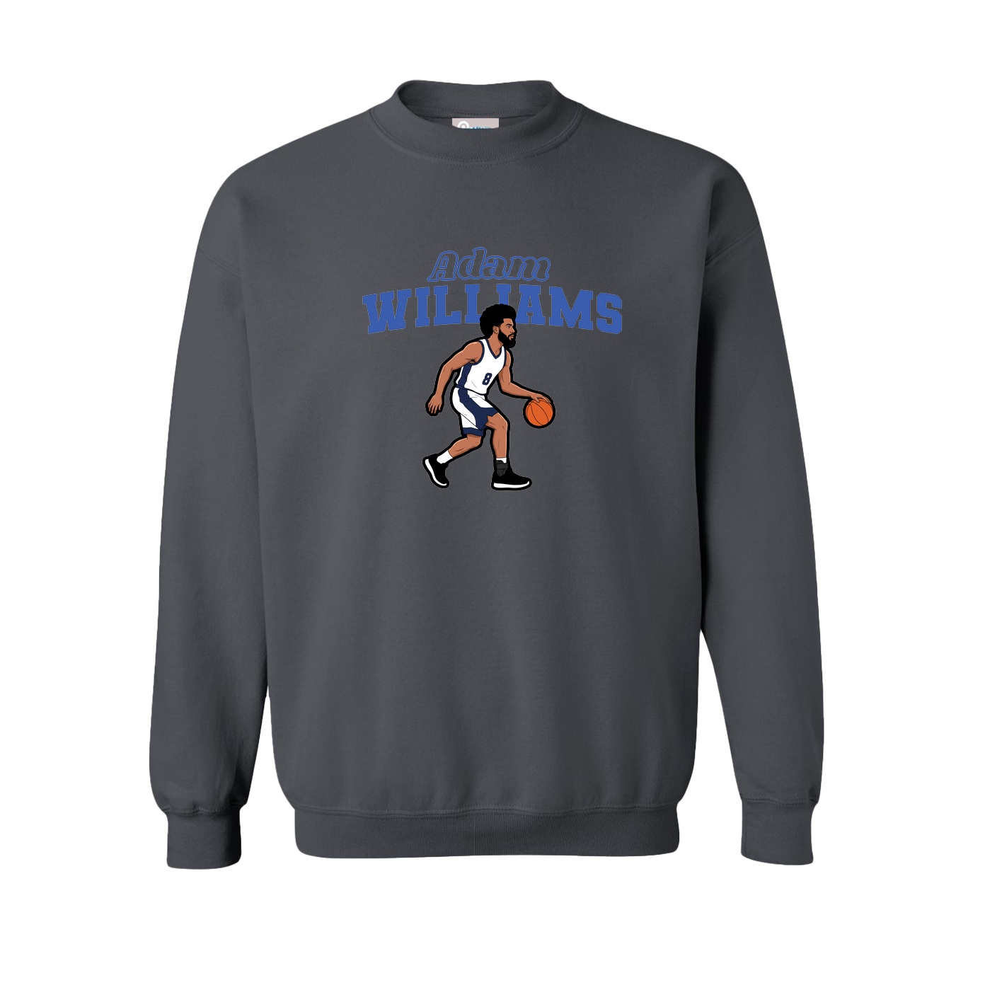 Fleece Crew — Name Arch in Grey