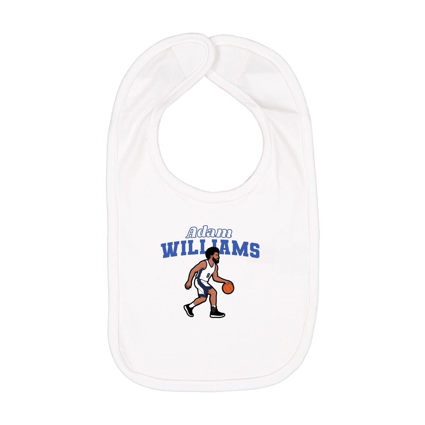Infant Bib — Name Arch in White