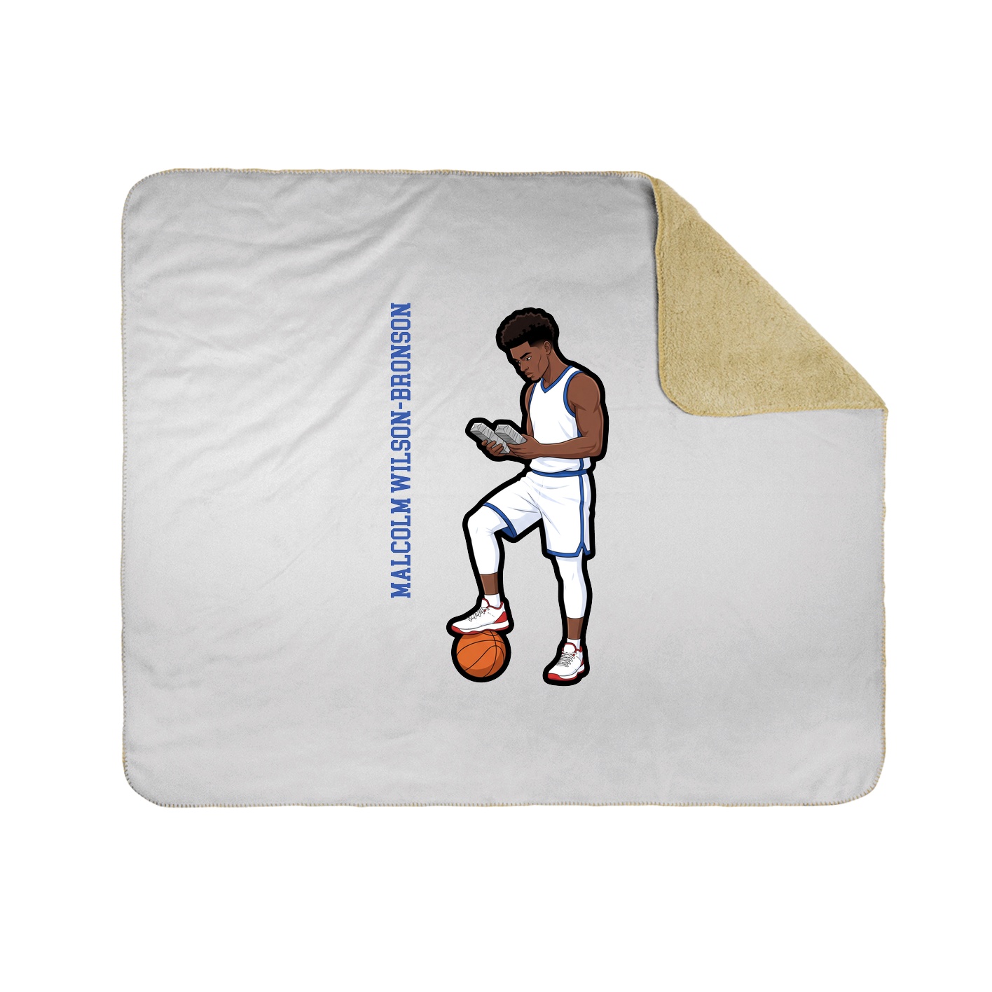 Throw Blanket — Name Vertical in White