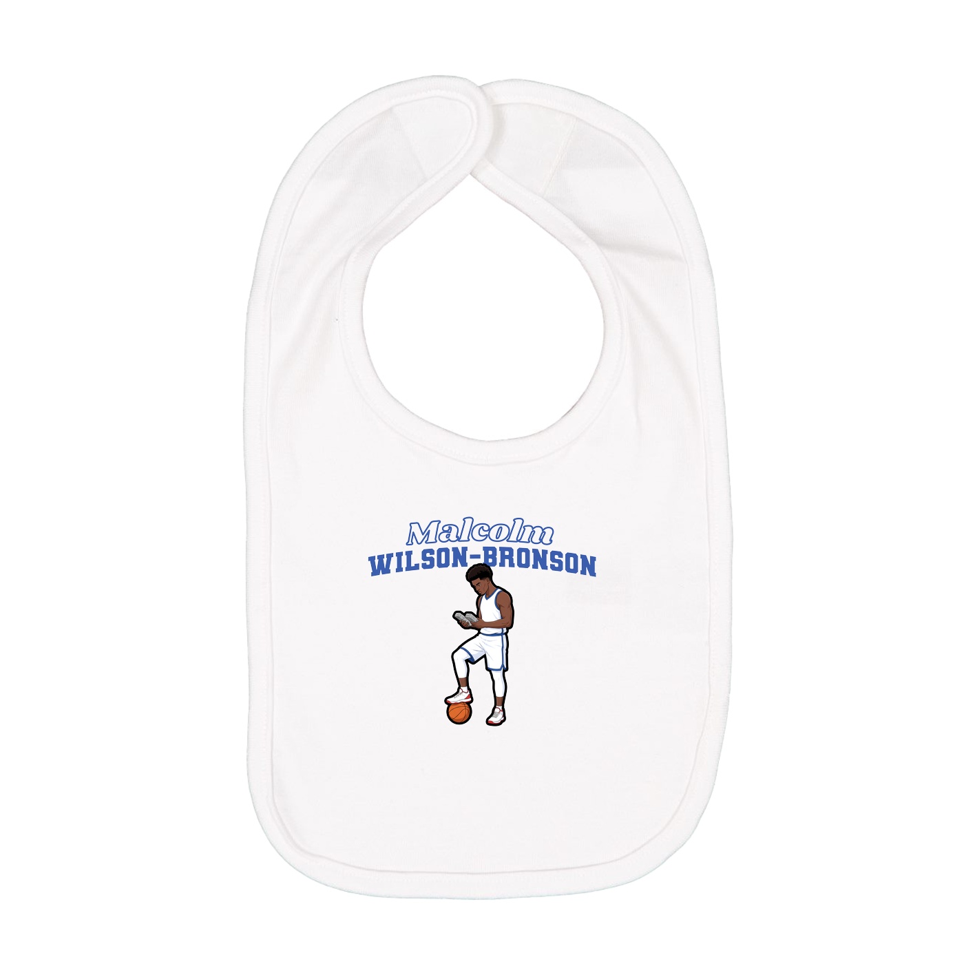 Infant Bib — Name Arch in White