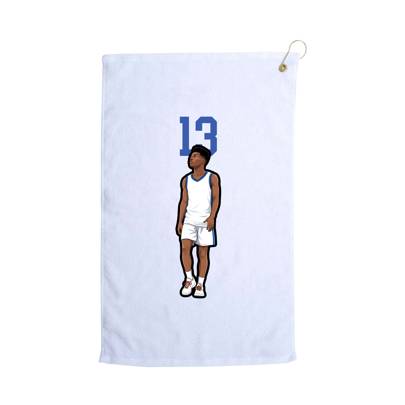 Golf Towel — Number Top in White