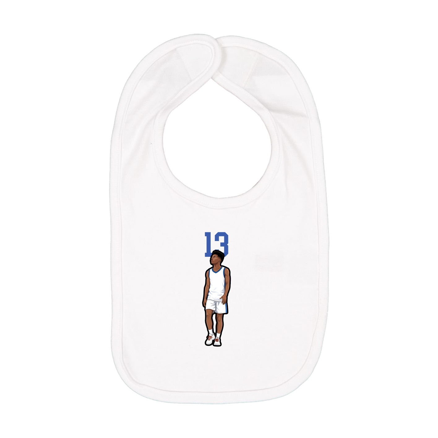 Infant Bib — Number Top in White