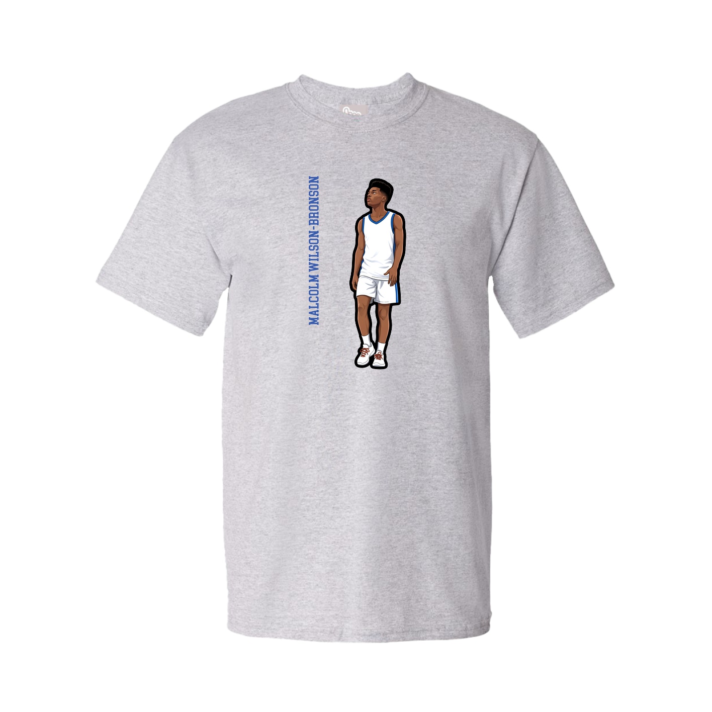 Youth Tee — Name Vertical in Grey