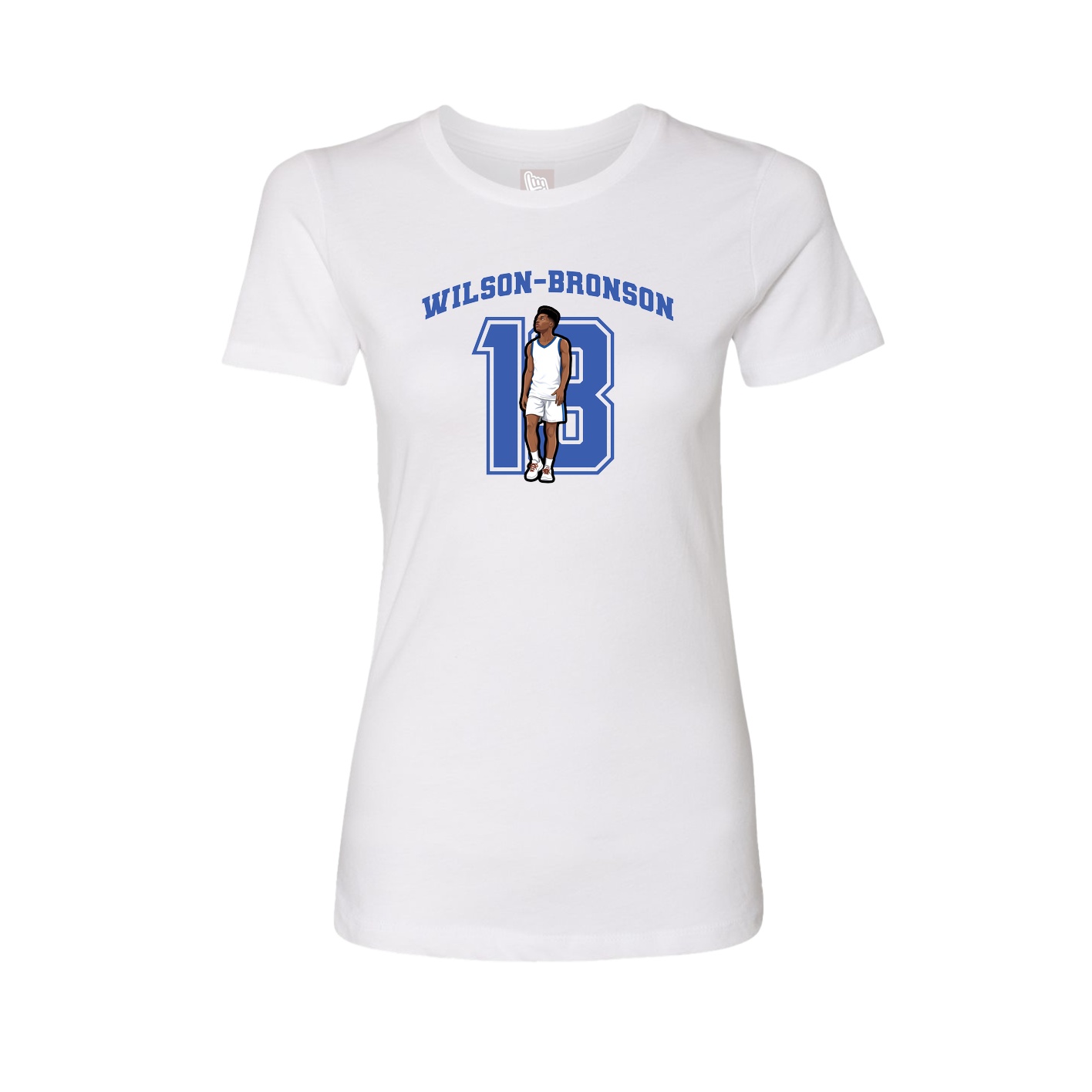 Fitted Women's Tee — Number in White