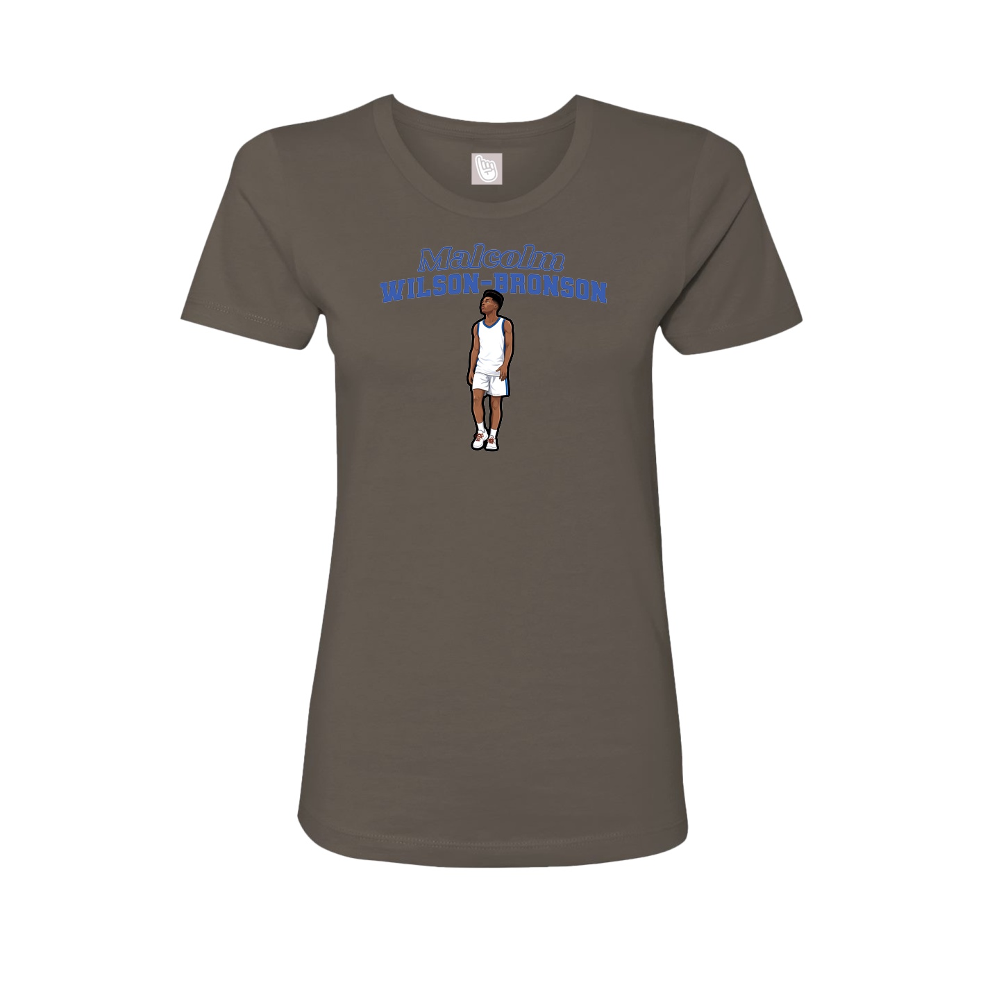 Fitted Women's Tee — Name Arch in Grey