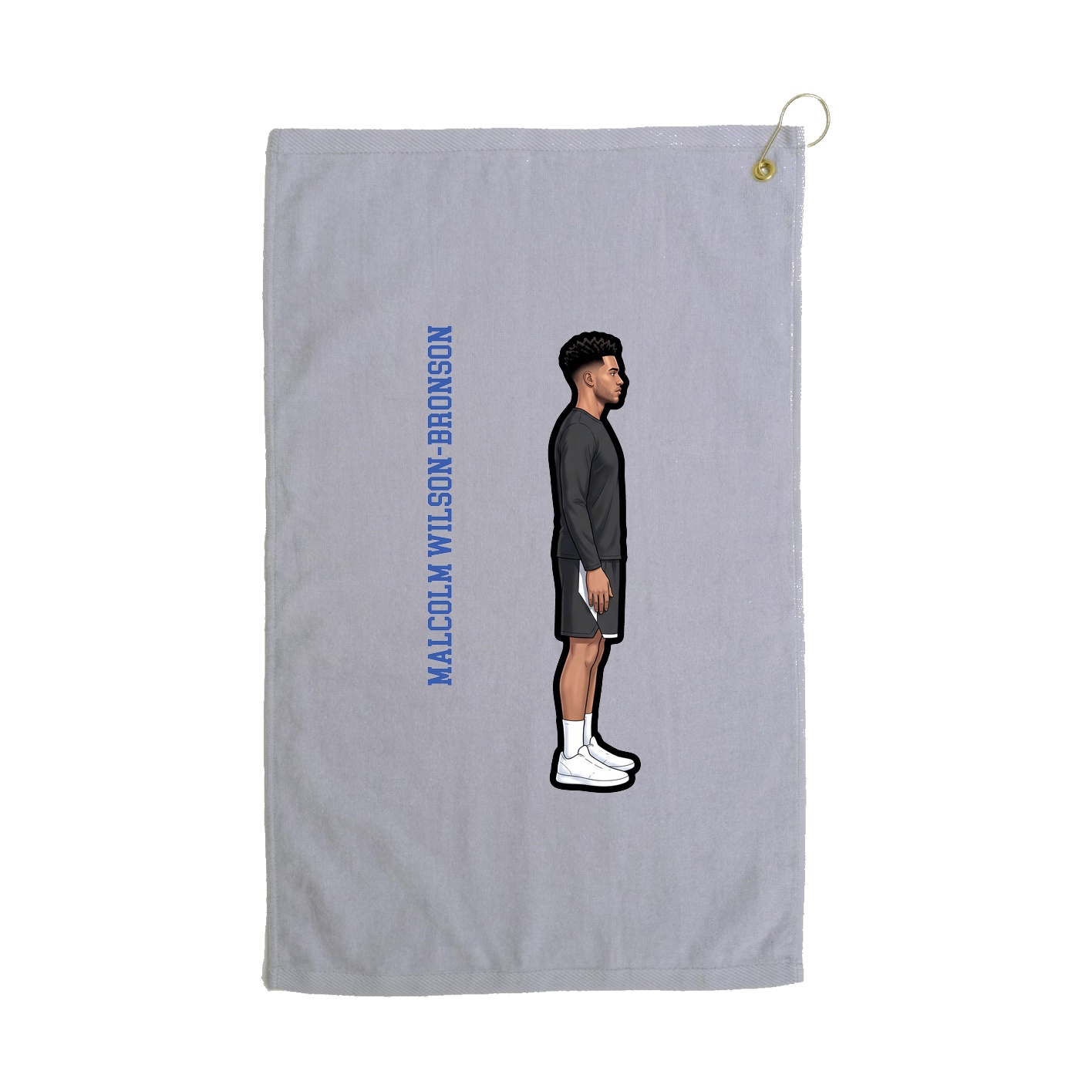 Golf Towel — Name Vertical in Grey