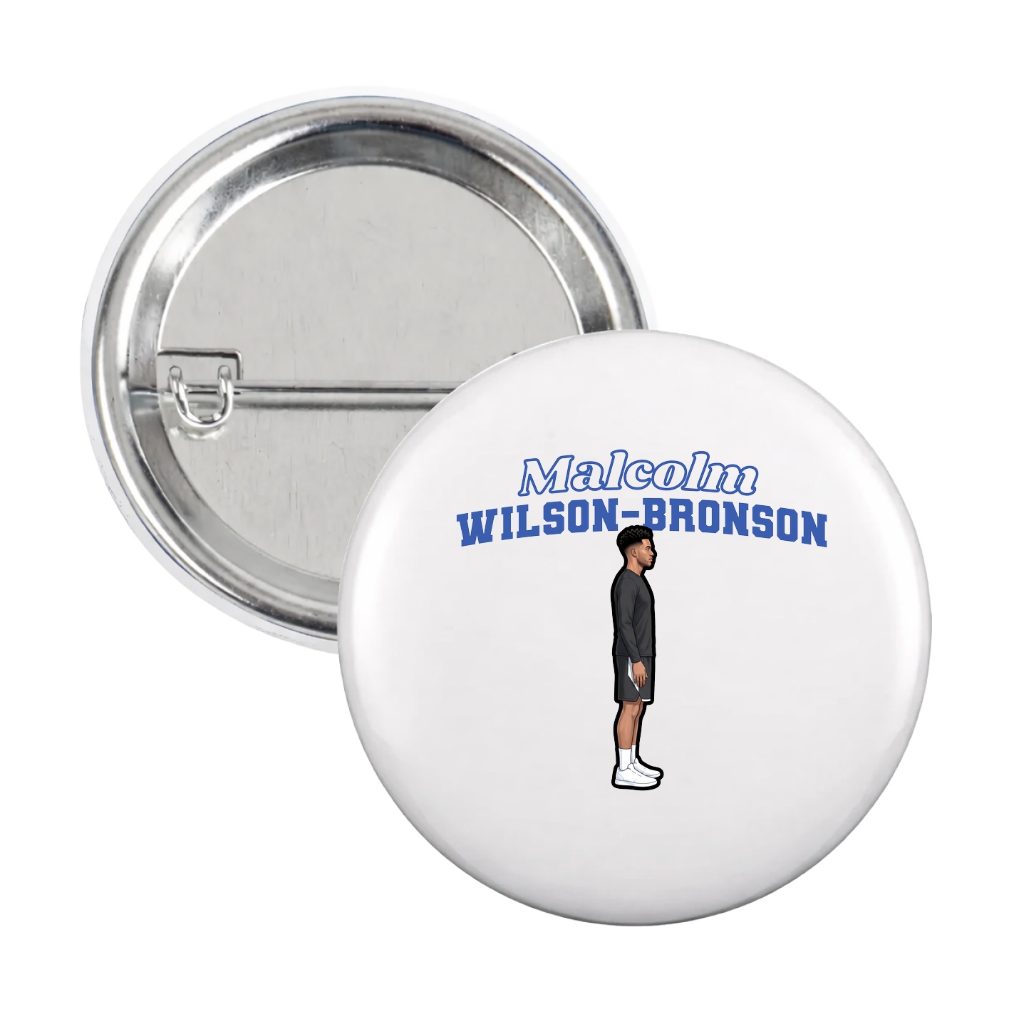 Game Day Button — Name Arch in White