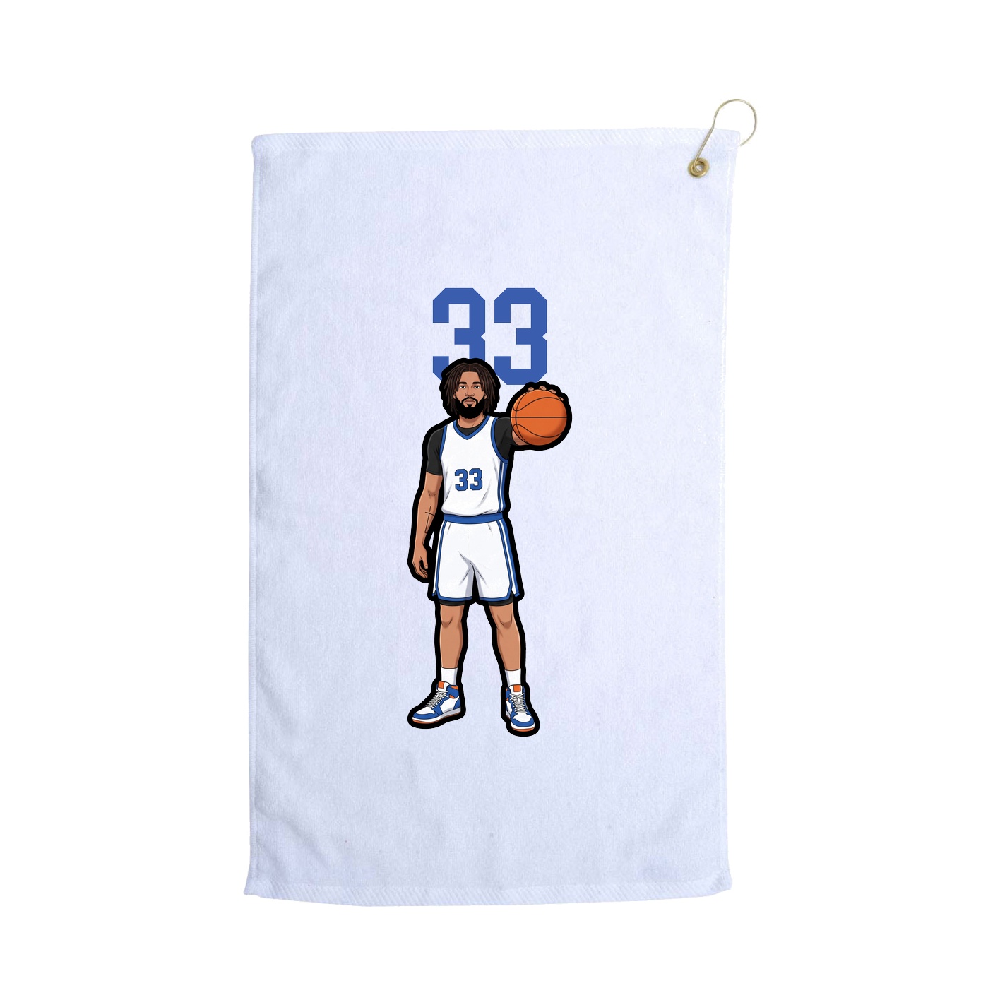 Golf Towel — Number Top in White