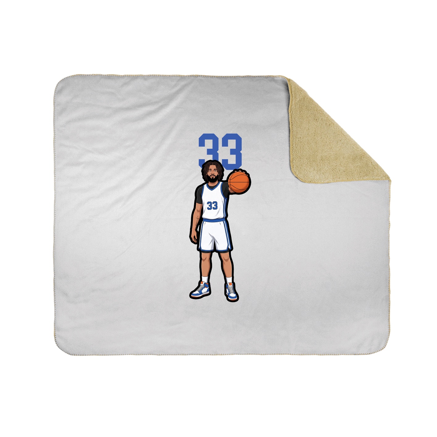 Throw Blanket — Number Top in White