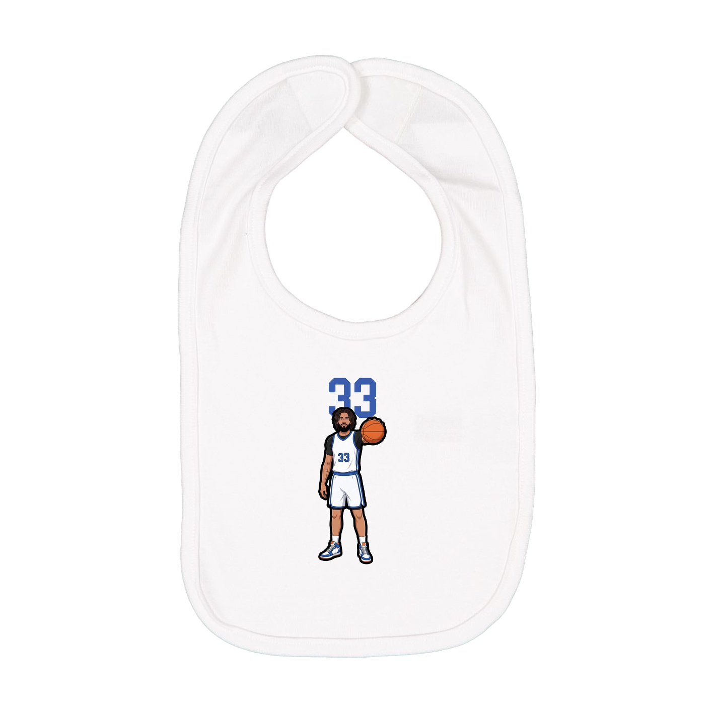 Infant Bib — Number Top in White
