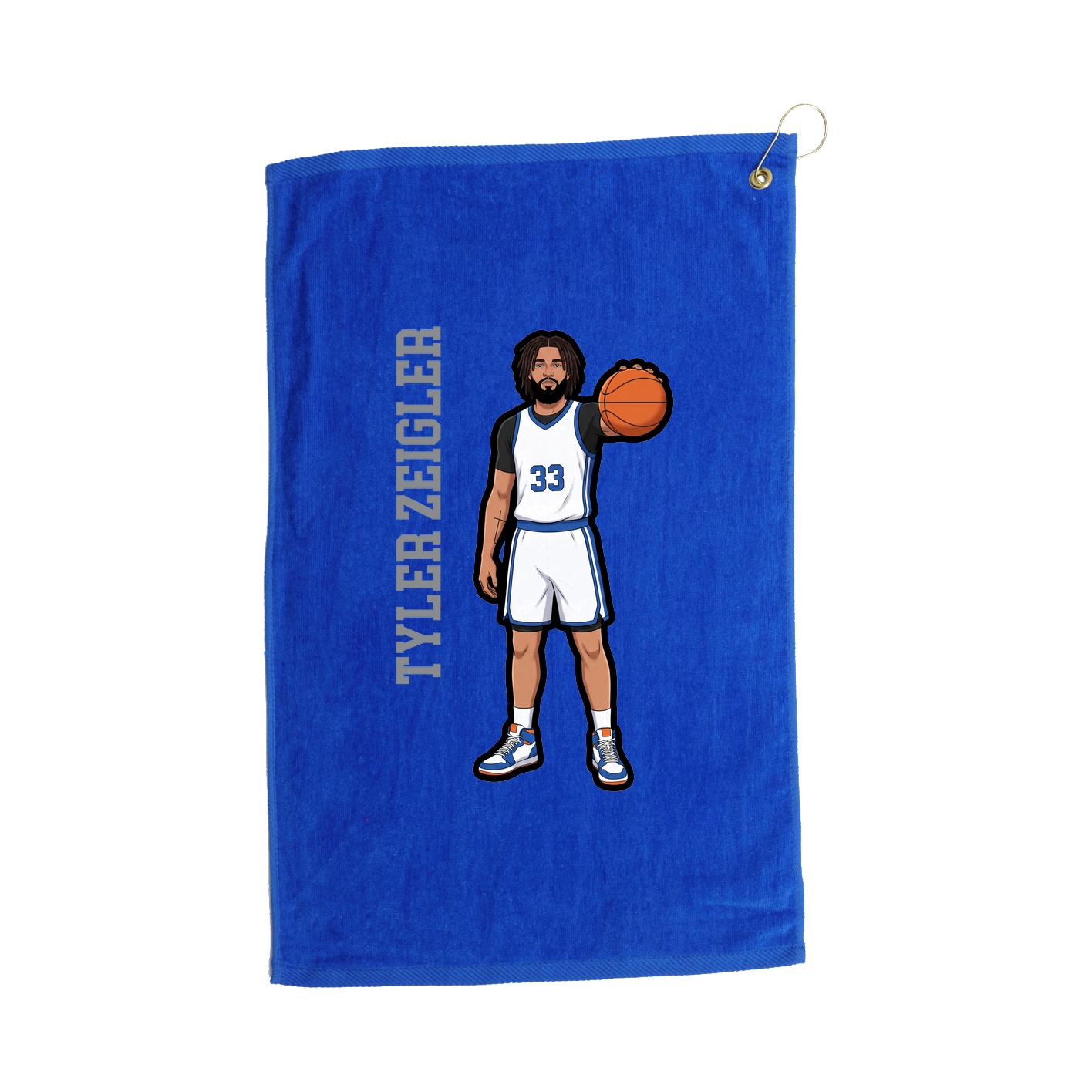 Golf Towel — Name Vertical in Royal