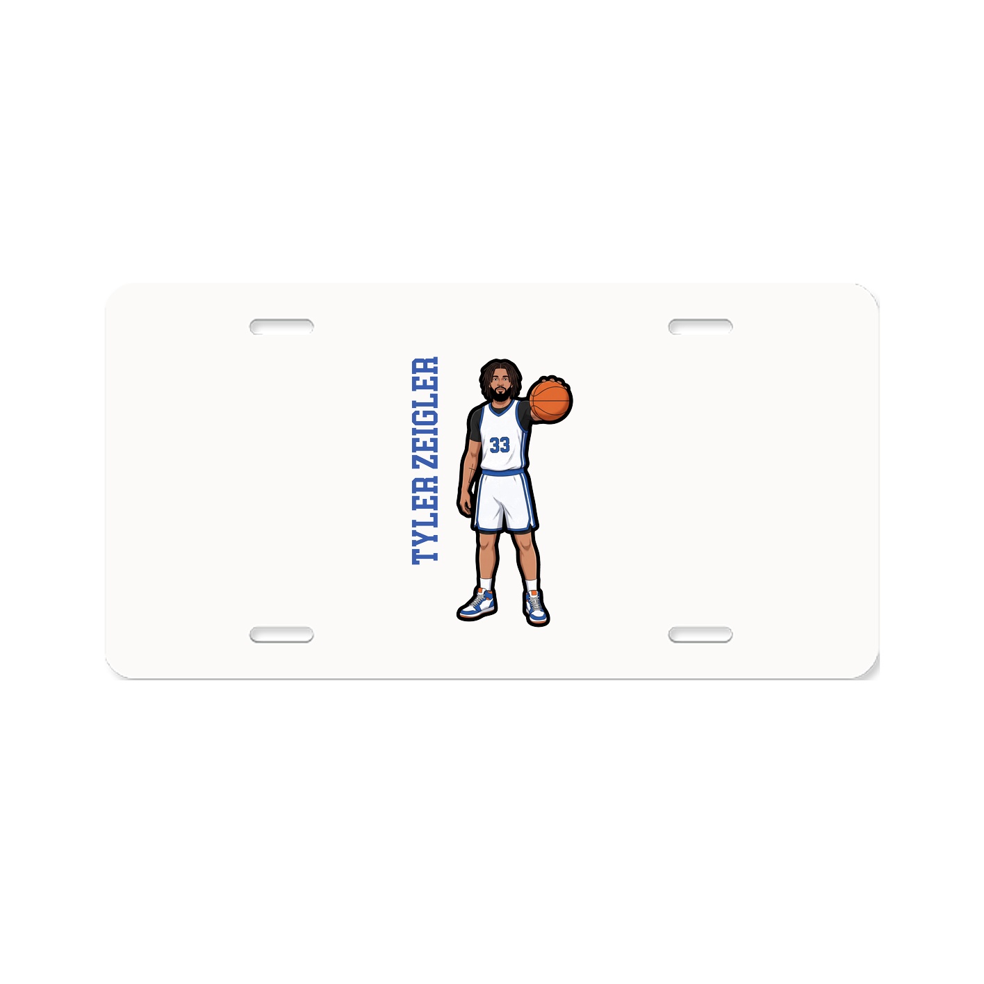 License Plate — Name Vertical in Classic