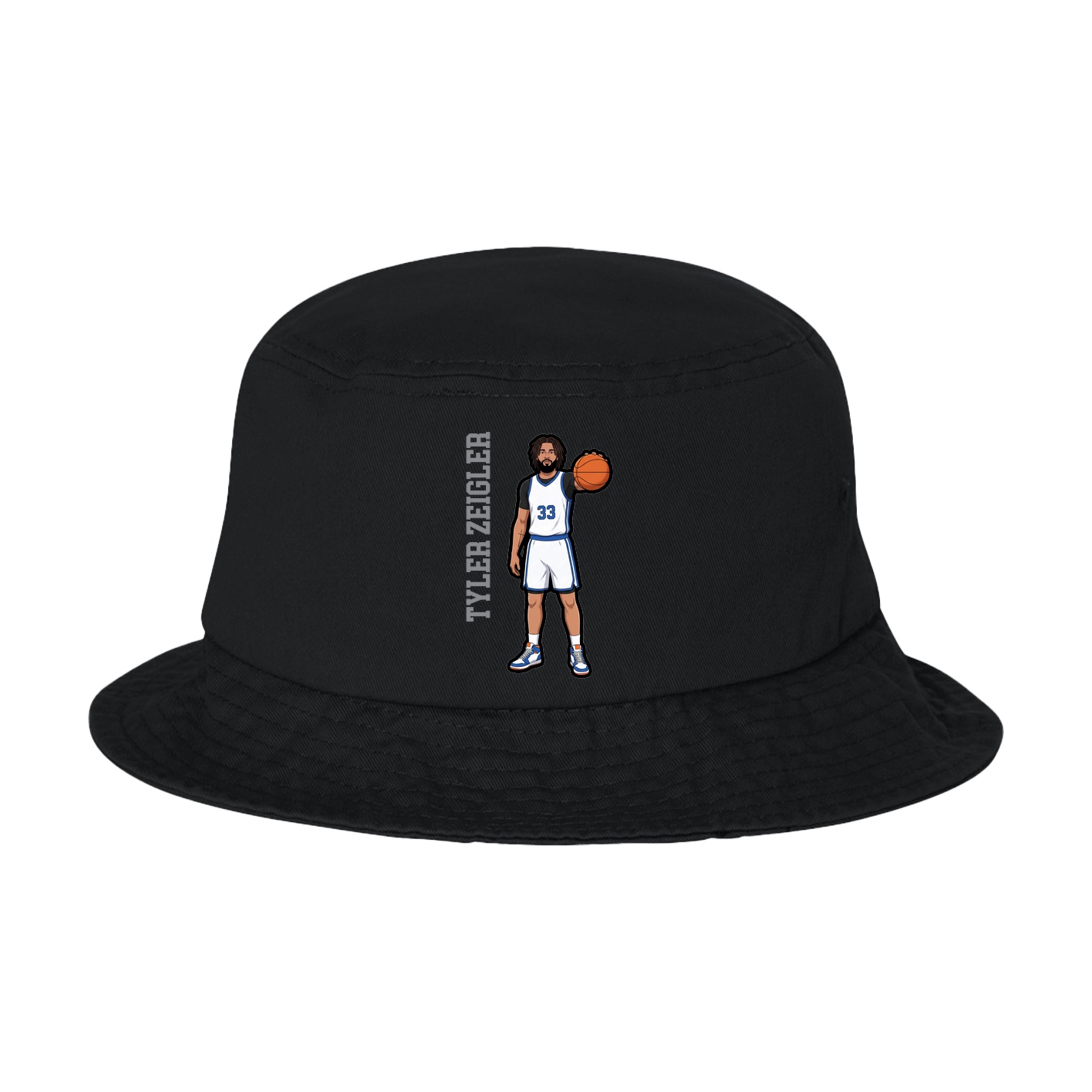 Bucket Cap — Name Vertical in Black