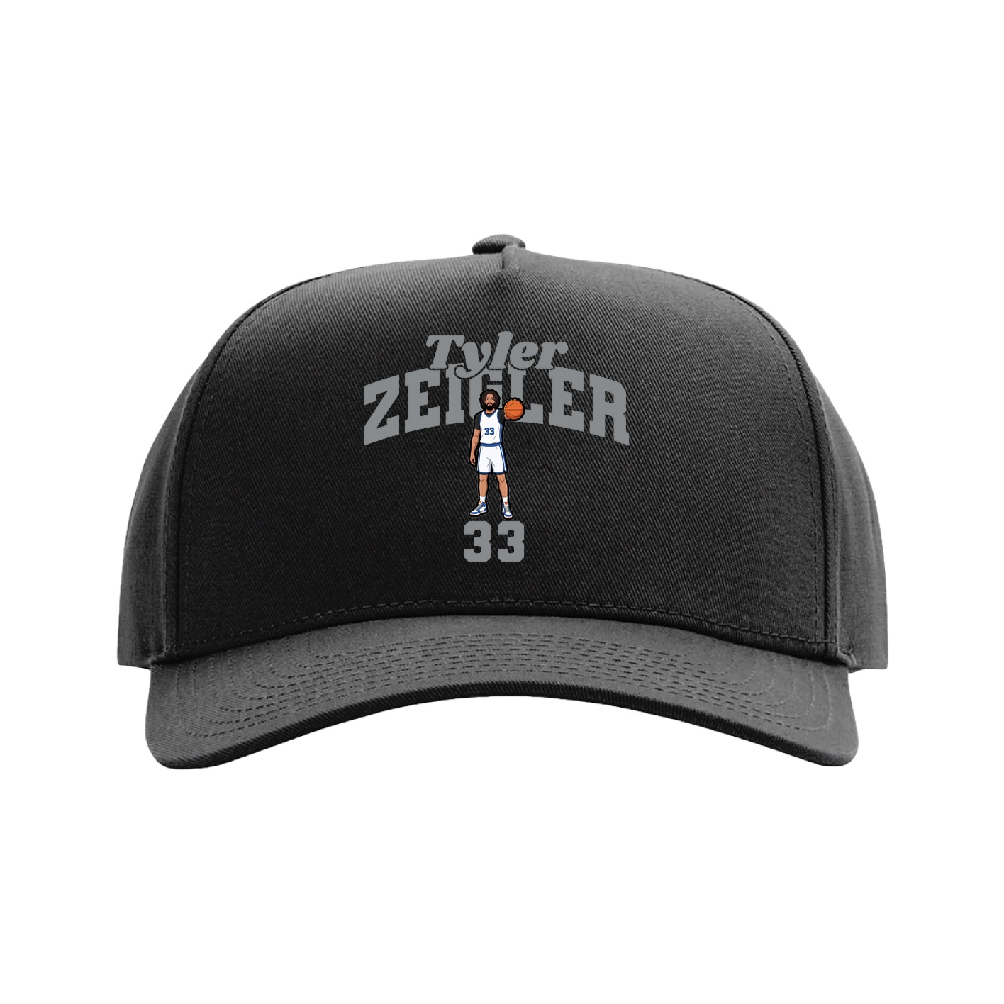 Full Fabric Five-Panel Champ Cap — Signature Arch in Black