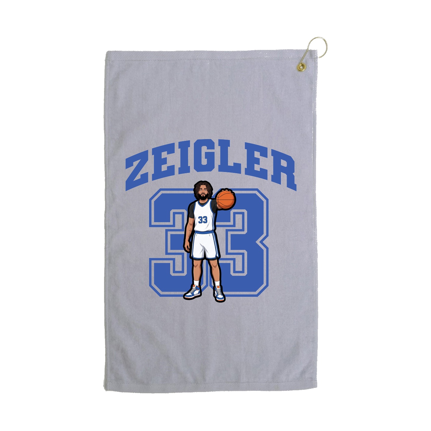 Golf Towel — Number in Grey