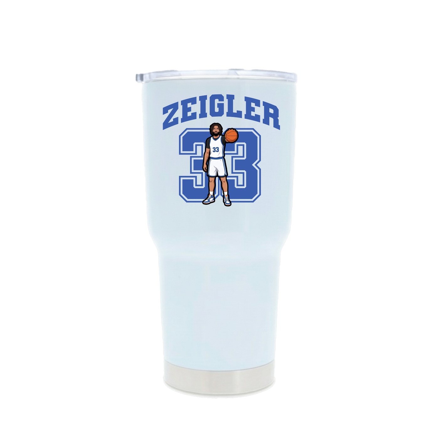 30oz Stainless Steel Tumbler — Number in White