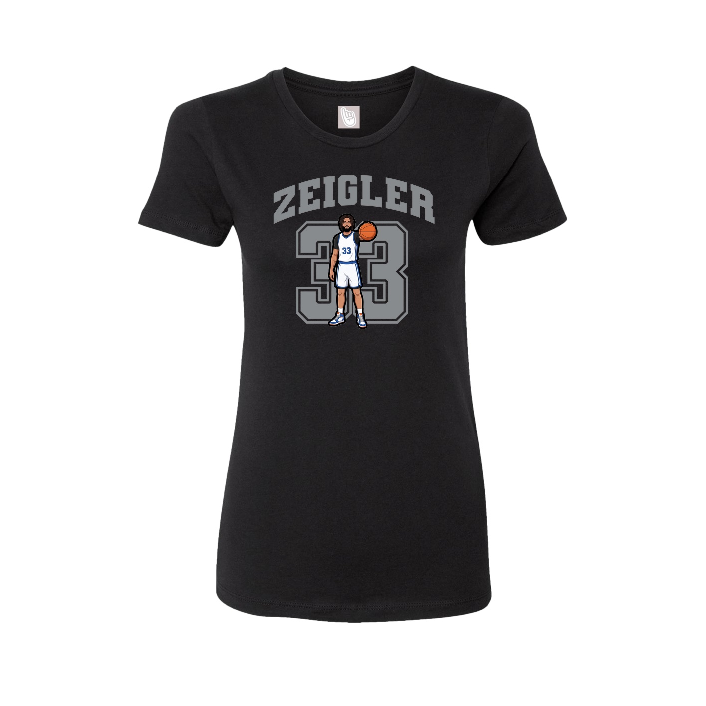 Fitted Women's Tee — Number in Black