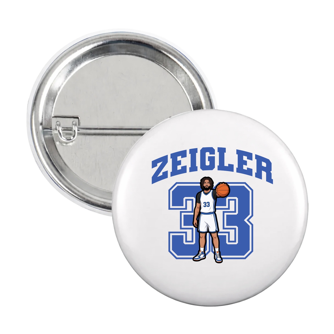 Game Day Button — Number in White