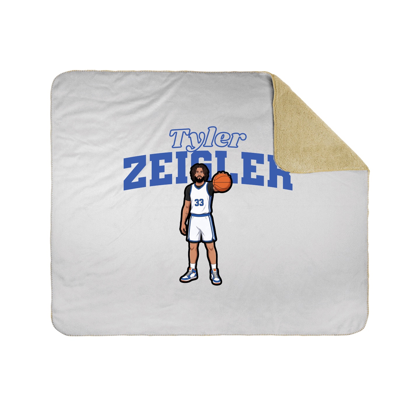 Throw Blanket — Name Arch in White