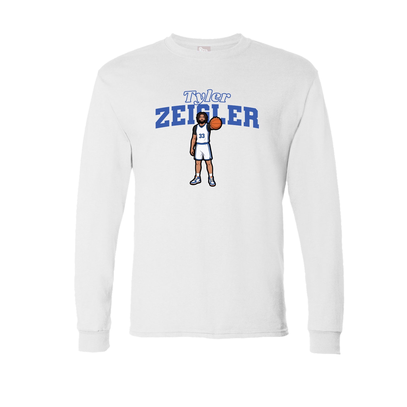 Long Sleeve Tee — Name Arch in White