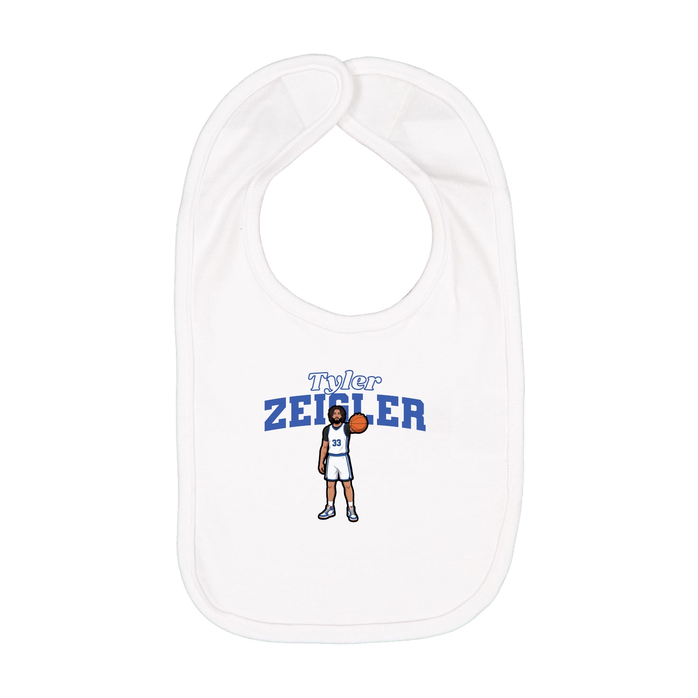 Infant Bib — Name Arch in White