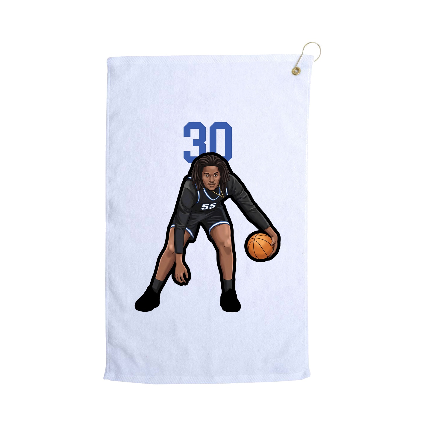 Golf Towel — Number Top in White