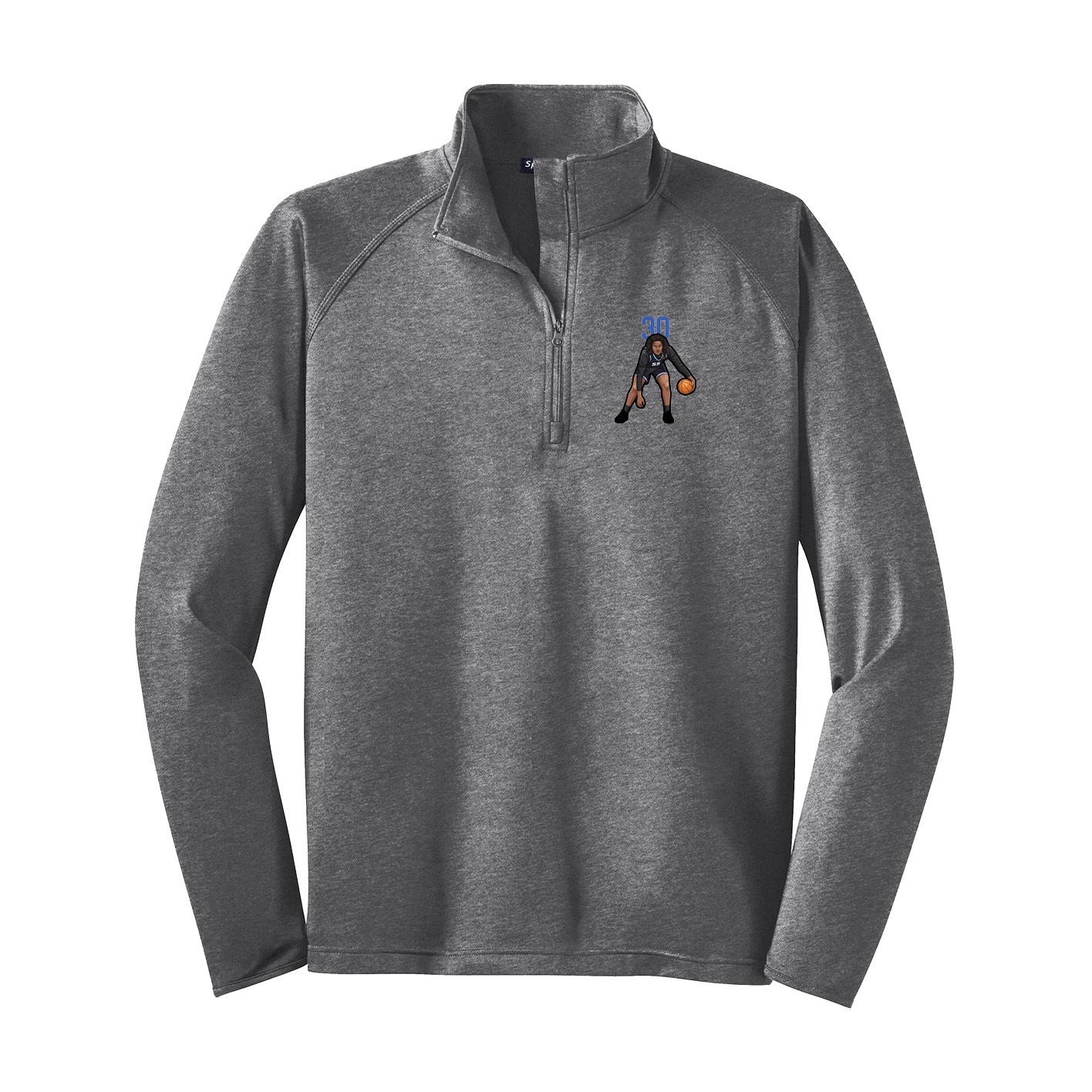 Q-Zip Pullover — Number Top in Grey